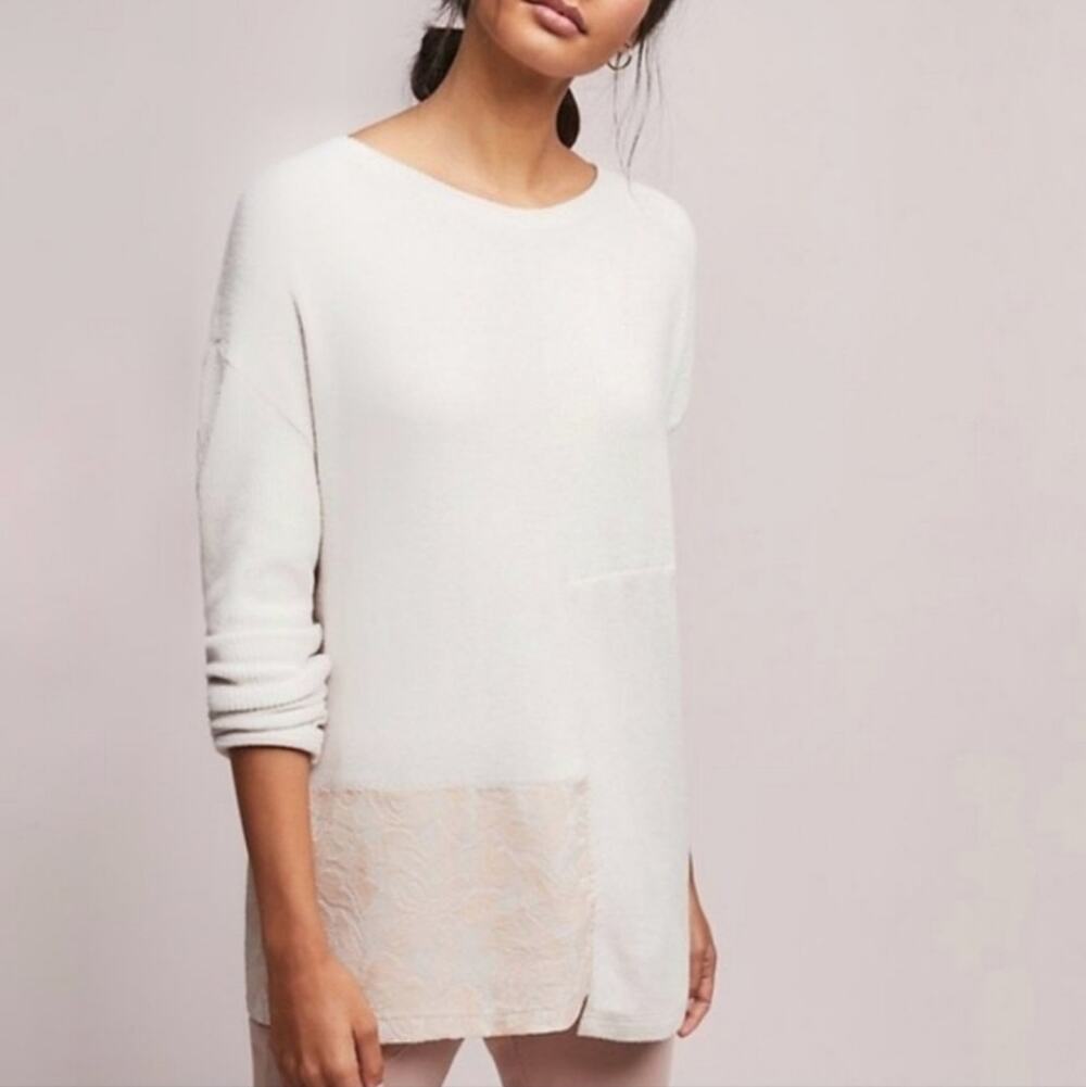 ANTHROPOLOGIE Saturday Sunday Snowcase Patchwork Cozy Tunic Sweater XS